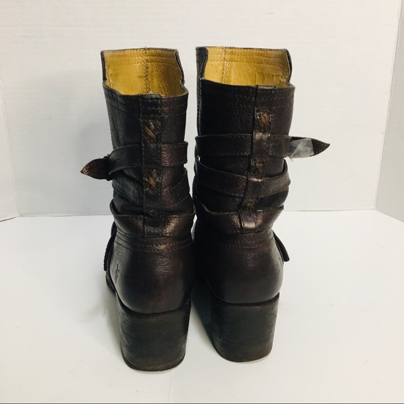 FRY Vera Brown Genuine Leather Ankle Boots Size 6B - Picture 6 of 14